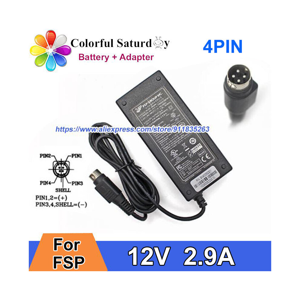(A-) Original Fsp Fsp035-Dbcb1 4Pin Ac Adapter 9Na035030112v 2.9A 35W Laptop Charger Power Supply 4855672976100