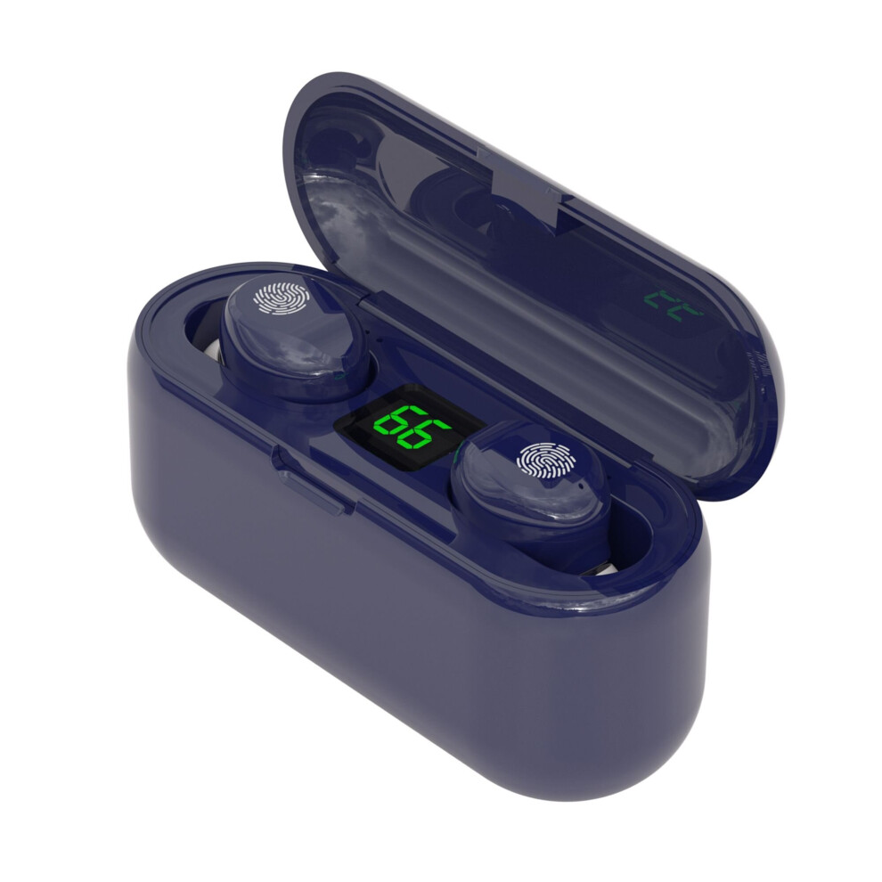 (A-F9dark ) F9 Wireless Headphones Tws Tooth Earphones 5.1 Handfree 9D Stereo Sports Wireless Earbuds Waterproof Noise Reduction Headset Blue 4851205058558