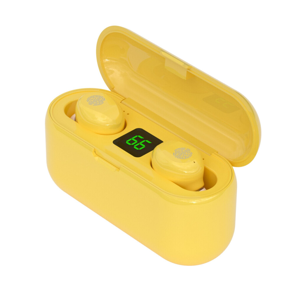 (A-F9yellow) F9 Wireless Headphones Tws Bluetooth Earphones 5.1 Handfree 9D Stereo Sports Wireless Earbuds Waterproof Noise Reduction Headset 4851205058589