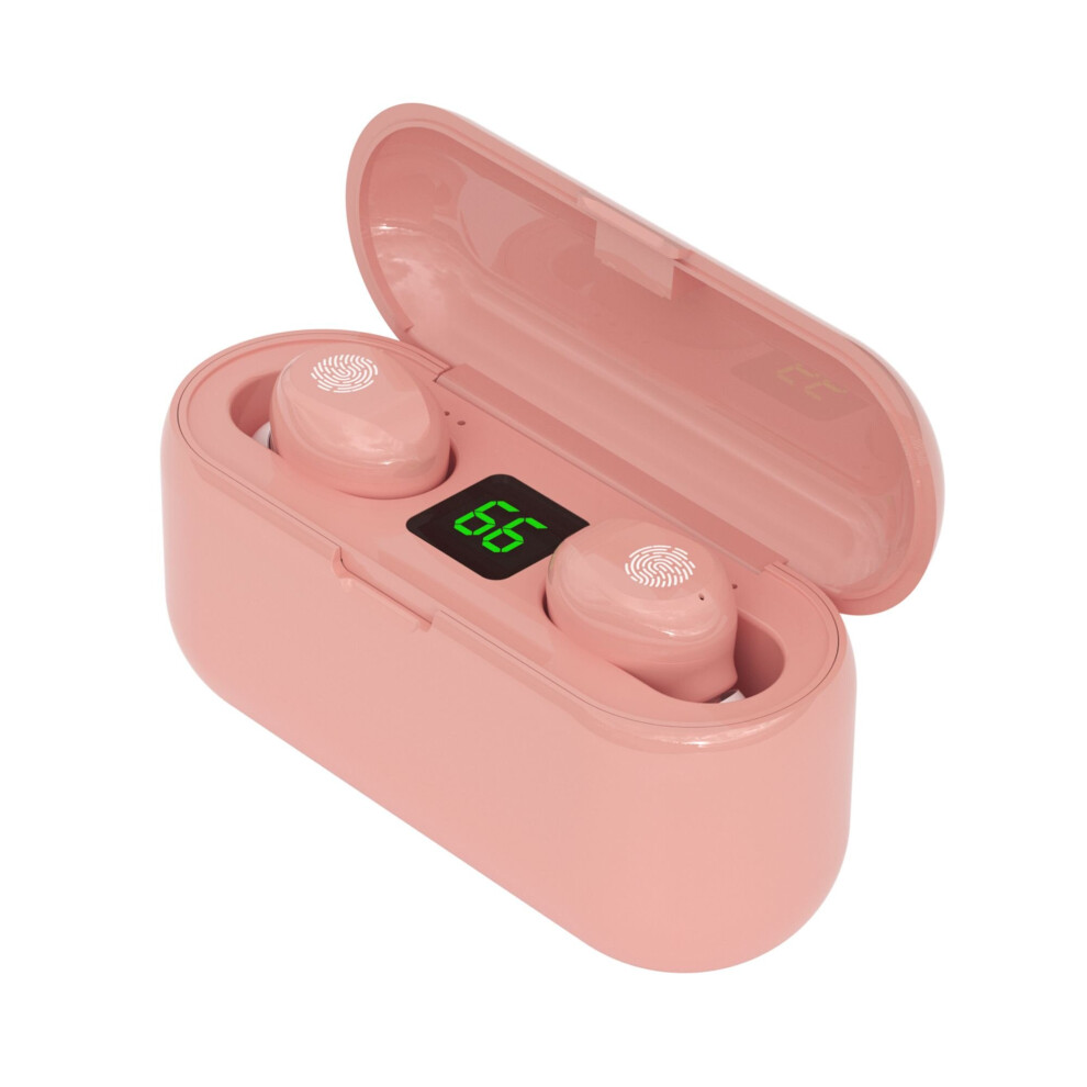 (A-F9pink) F9 Wireless Headphones Tws Bluetooth Earphones 5.1 Handfree 9D Stereo Sports Wireless Earbuds Waterproof Noise Reduction Headset 4851205058565