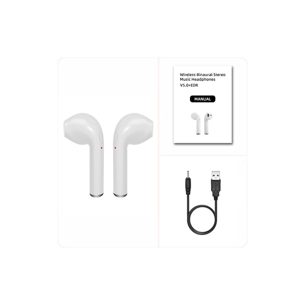 (A-) I7s Tws Bluetooth 5.0 Wireless Headphones Earphones Sport Earbuds Headset With Mic Charging Box Headphones For All Smartphones White 4851205003572