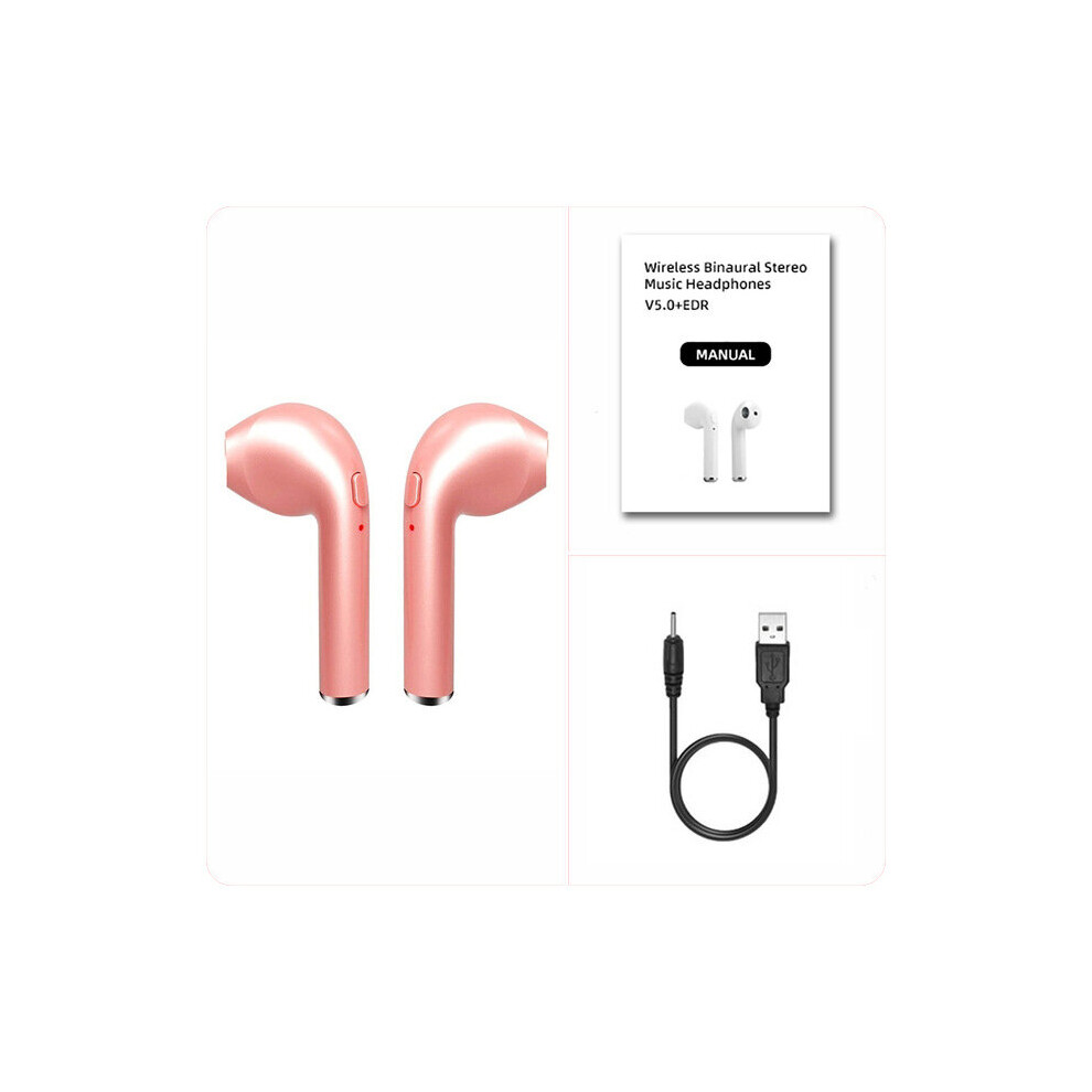 (A-) I7s Tws Bluetooth 5.0 Wireless Headphones Earphones Sport Earbuds Headset With Mic Charging Box Headphones For All Smartphones Pink 4851205003558