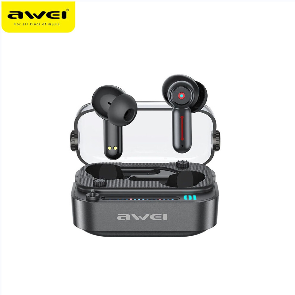 (A-) Awei T58 Wireless Earbuds Bluetooth-Compatible 5.3 Earphones Tws Led Lights Headphones With Microphone Hifi Stereo Dns Headset Black 4851204972275