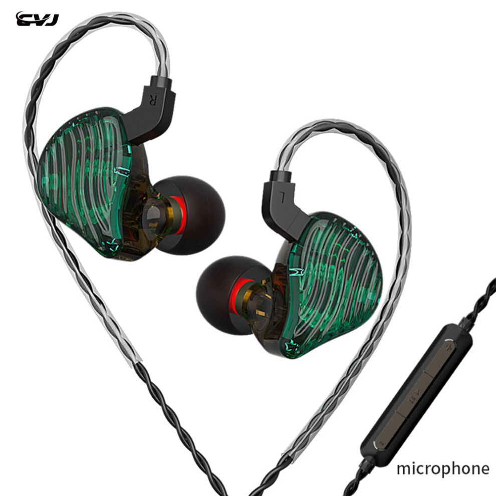 (A- Microphone) Cvj Cse Hybird Driver 1Dd+1Ba Wired Earbuds Headphone Headset Iem For Music Games Sports Drummers Earphone Green 4851205021828