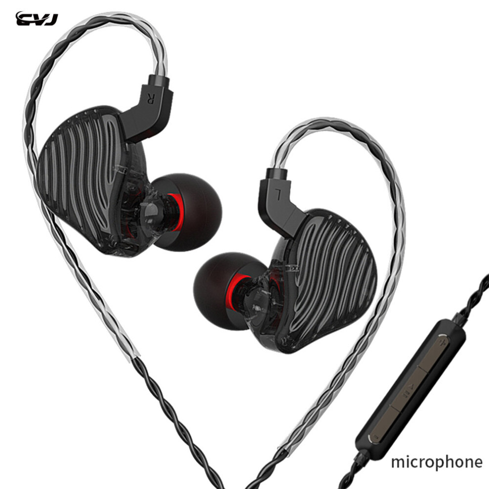(A- Microphone) Cvj Cse Hybird Driver 1Dd+1Ba Wired Earbuds Headphone Headset Iem For Music Games Sports Drummers Earphone Black 4851205021798