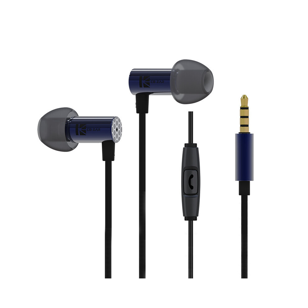 (A- With Mic) Kbear Little Q 6Mm Composite Diaphragm Wired In Ear Earphone Sleep Earbuds Noise Isolation Lightweight Headphone Littleq Kai Iem Blue 4851204985794