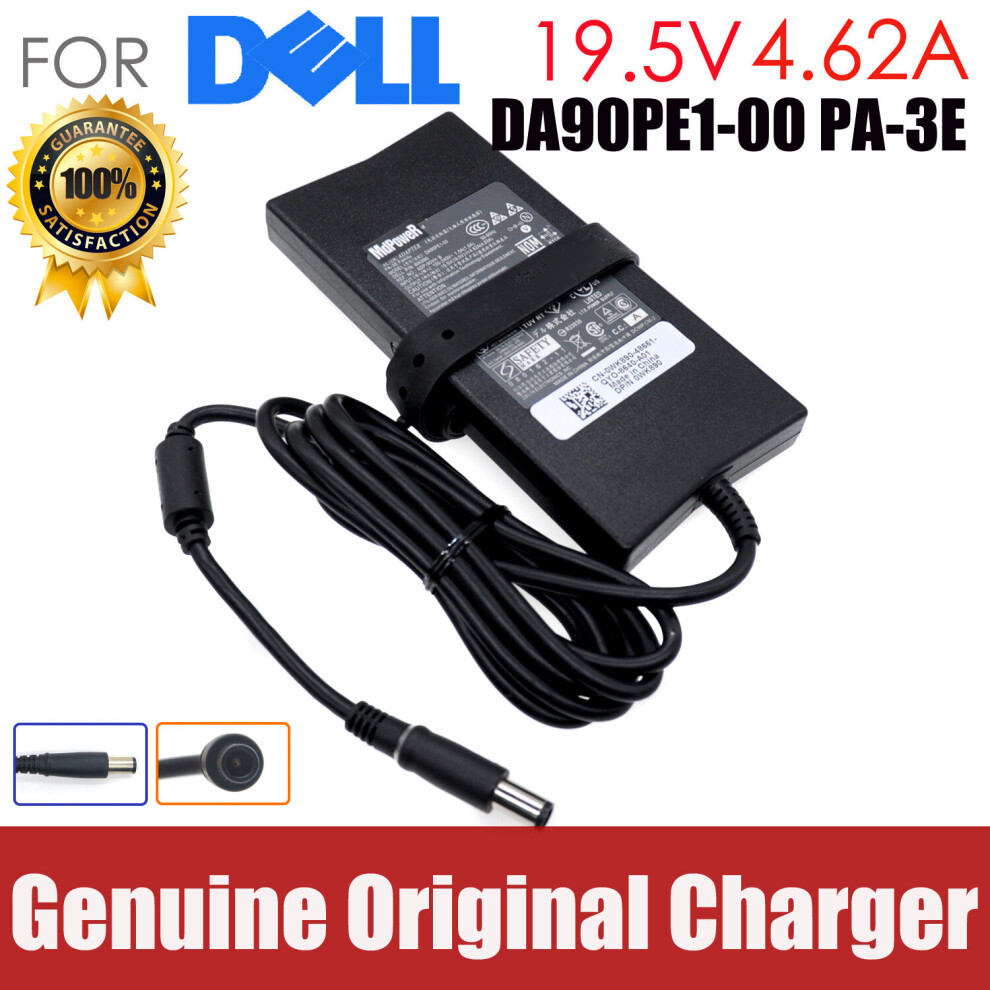 (A-) Original 19.5V 4.62A 90W For Dell E6220 E6230 E6320 E6330 E6400 E6410 E6420 E6430 E6440 E6500 Laptop Supply Ac Adapter Charger 4855672981043
