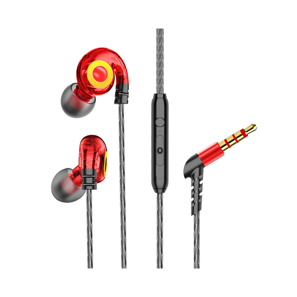 (A-) Disour Bass Earphones Wi Headset Gamer For Iphone Samsung In Ear Stereo 3.5Mm Noise Canceling Heavy Subwoofer Earbud With Mic Red 4853106764989