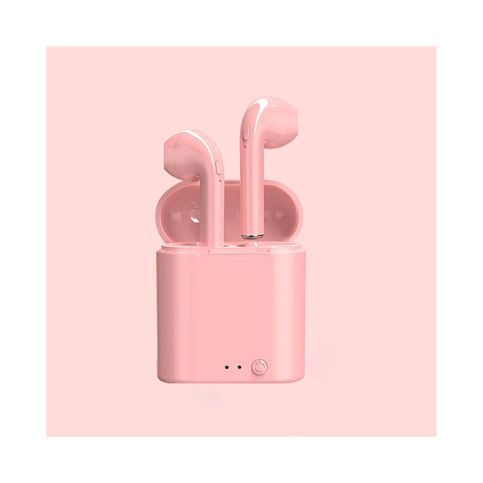 (A-I7s Min ) I7s Mini Tws Bluetooth Earphone Wireless Headphones Earbuds Blutooth Handfree Headsets With Charging Box For Xiaomi Huawei Phone Pink 4851204914688