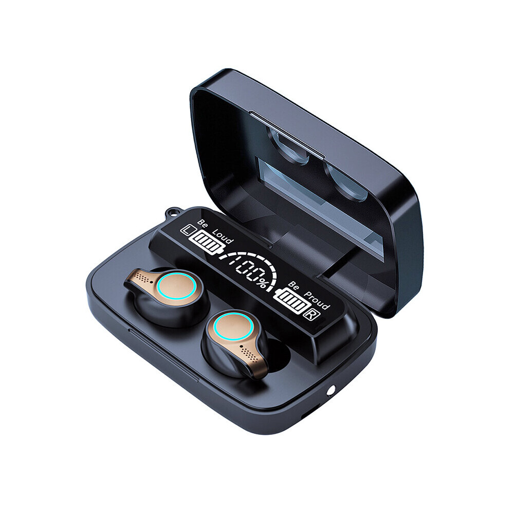 (A-M9-18 (Black)) Tecsire M9 Bluetooth 5.1 Earphone Wireless Earbuds Tws Hifi Bass Waterproof Touch Control Led Digital Display With Microphone Black 4851205033456
