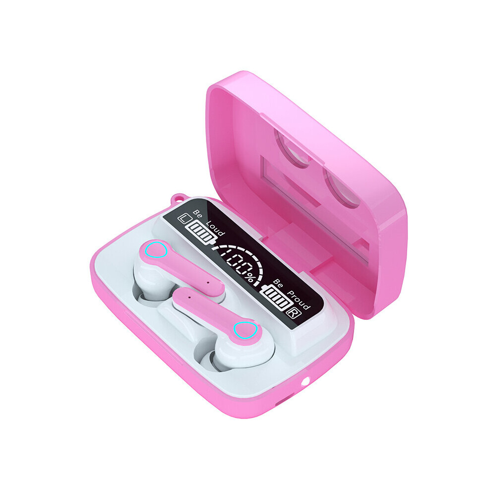(A-M9-19 (Pink)) Tecsire M9 Bluetooth 5.1 Earphone Wireless Earbuds Tws Hifi Bass Waterproof Touch Control Led Digital Display With Microphone Pink 4851205033487