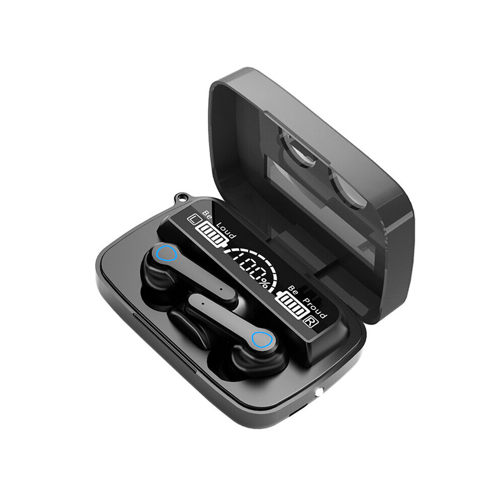 (A-M9-19 (Black)) Tecsire M9 Bluetooth 5.1 Earphone Wireless Earbuds Tws Hifi Bass Waterproof Touch Control Led Digital Display With Microphone Black 4851205033463