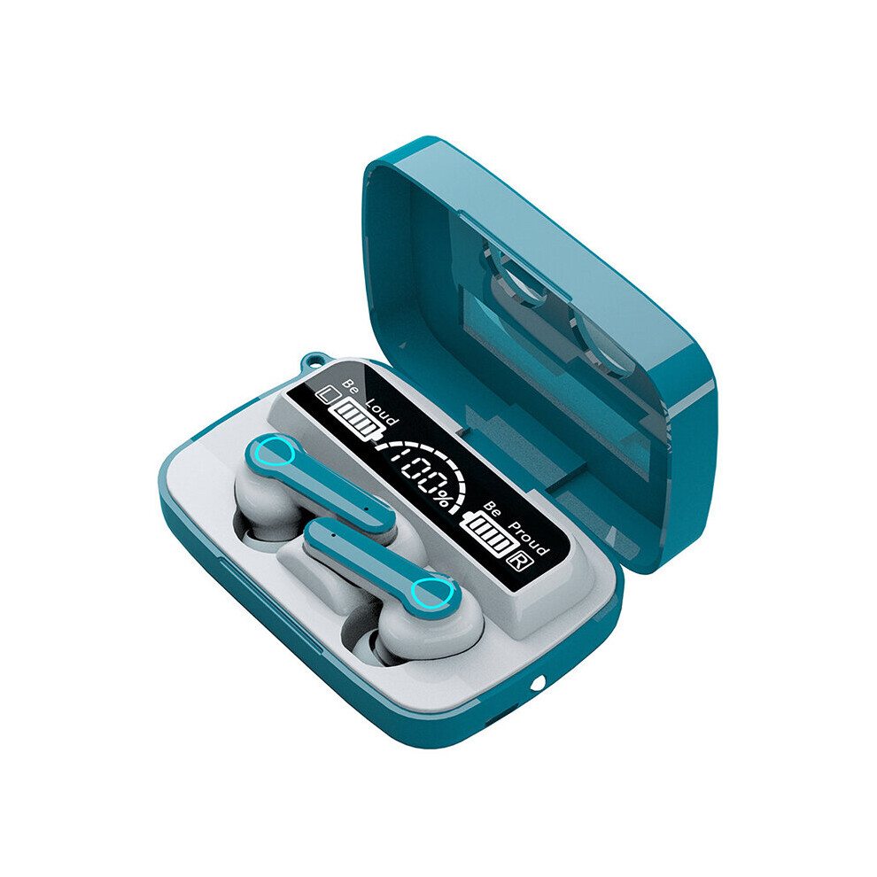 (A-M9-19 (Green)) Tecsire M9 Bluetooth 5.1 Earphone Wireless Earbuds Tws Hifi Bass Waterproof Touch Control Led Digital Display With Microphone Green 4851205033470