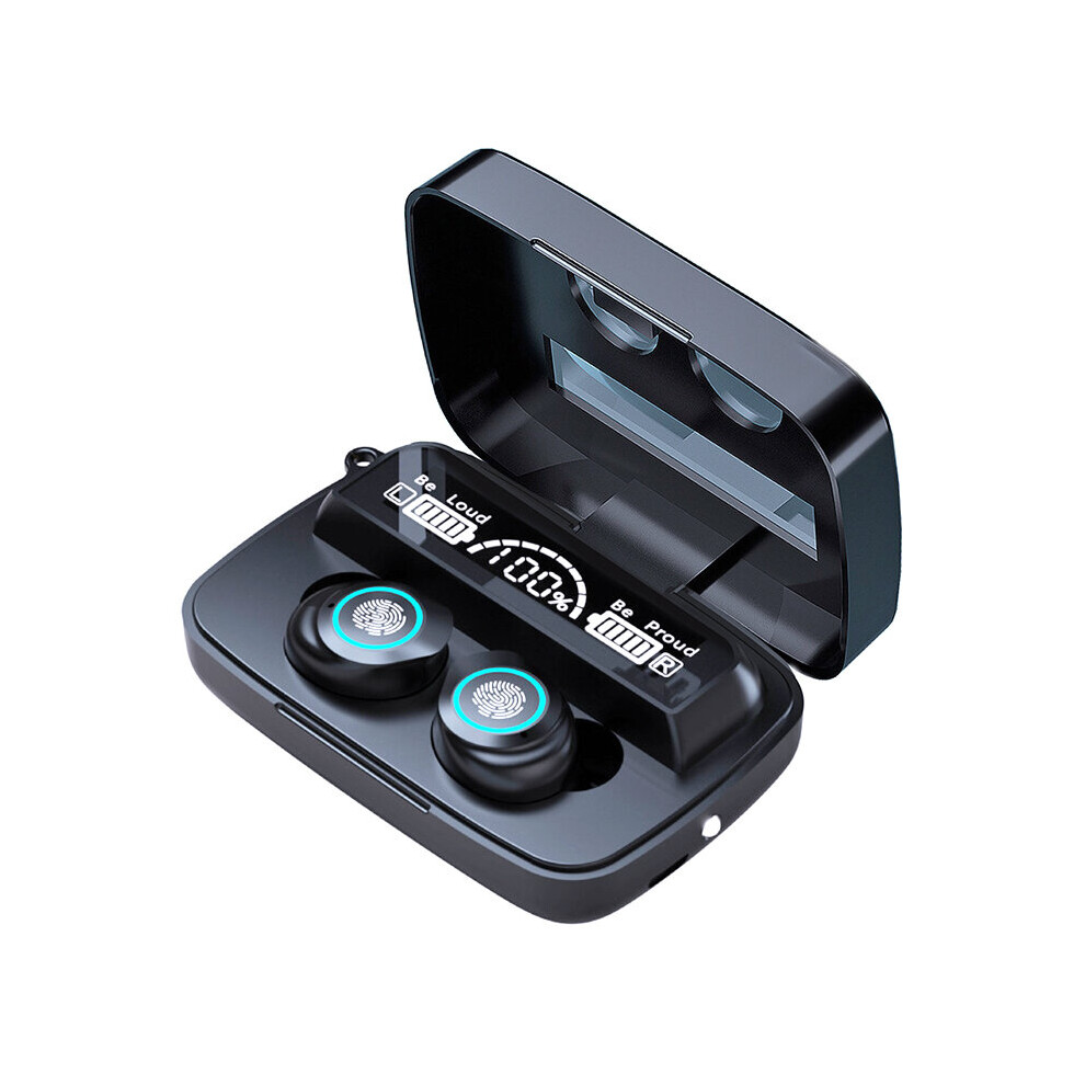 (A-M9-17 (Black)) Tecsire M9 Bluetooth 5.1 Earphone Wireless Earbuds Tws Hifi Bass Waterproof Touch Control Led Digital Display With Microphone Black 4851205033432