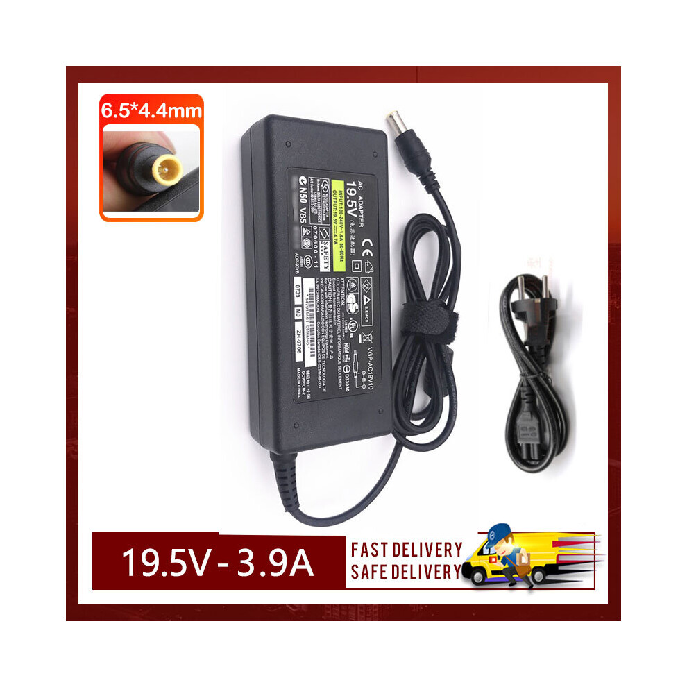 (A-) 19.5V 3.9A 6.5Mm*4.4Mm Ac Adapter For Sony Sve14125cxb Vgp-Ac19v38 Power Adapter Charger 4855672927621