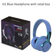 (a-H2-Blue BOX) Bluetooth Headphones & Headset Wireless 5.0 Bass Helmet Earphone Fold Gaming Earbud with Mic TF Card MP3 for Computer TV Music 1