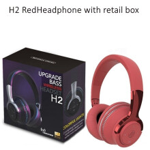 (a-H2-Red BOX) Bluetooth Headphones & Headset Wireless 5.0 Bass Helmet Earphone Fold Gaming Earbud with Mic TF Card MP3 for Computer TV Music 1