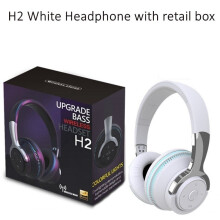 (a-H2-White BOX) Bluetooth Headphones & Headset Wireless 5.0 Bass Helmet Earphone Fold Gaming Earbud with Mic TF Card MP3 for Computer TV Music 1