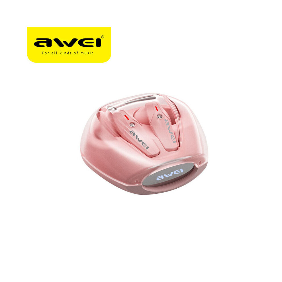 (A-) Awei T25 Wireless Earphones Tws Bluetooth 5.3 Sport Earbuds With Mic In-Ear Headset Dns Noise Reduction Fone Bluetooth Wholesale Pink 4851204996394