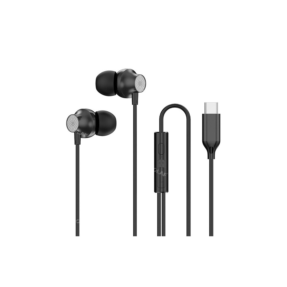 (A- Type C) Olaf Wired Earphones Type C/3.5Mm In-Ear Headphone With Mic Handsfree Earbuds Sport Running Headset For Huawei Xiaomi Universal Black 4851204982915