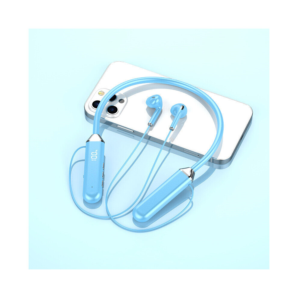 (A-) Tooth 5.2 Neckband Wireless Earphones With Led Display Sport Waterproof Tws Earbuds With Mic Universal Magnetic Headphones Blue 4851205026823