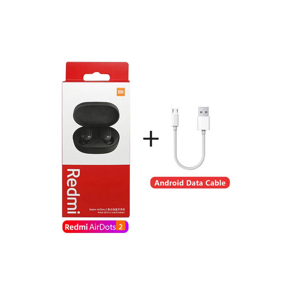 (A-With Cable) Original Xiaomi Redmi Airdots 2 Fone Bluetooth Earphones Wireless Bluetooth Headset With Mic Wireless Headphones Airdots Earbuds 4851204899046