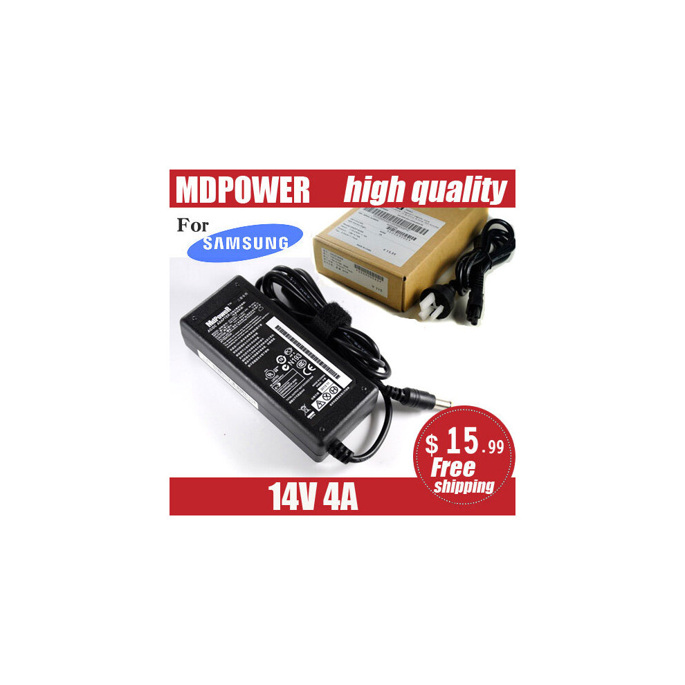 (A-) 14V 4A For Samsung Monitor Lcd Syncmaster Power Supply Ac Adapter Charger Svd5614 14V 3.215A 1.07A 1.786A 3.215A 4.14A S24a350h 4855672905896