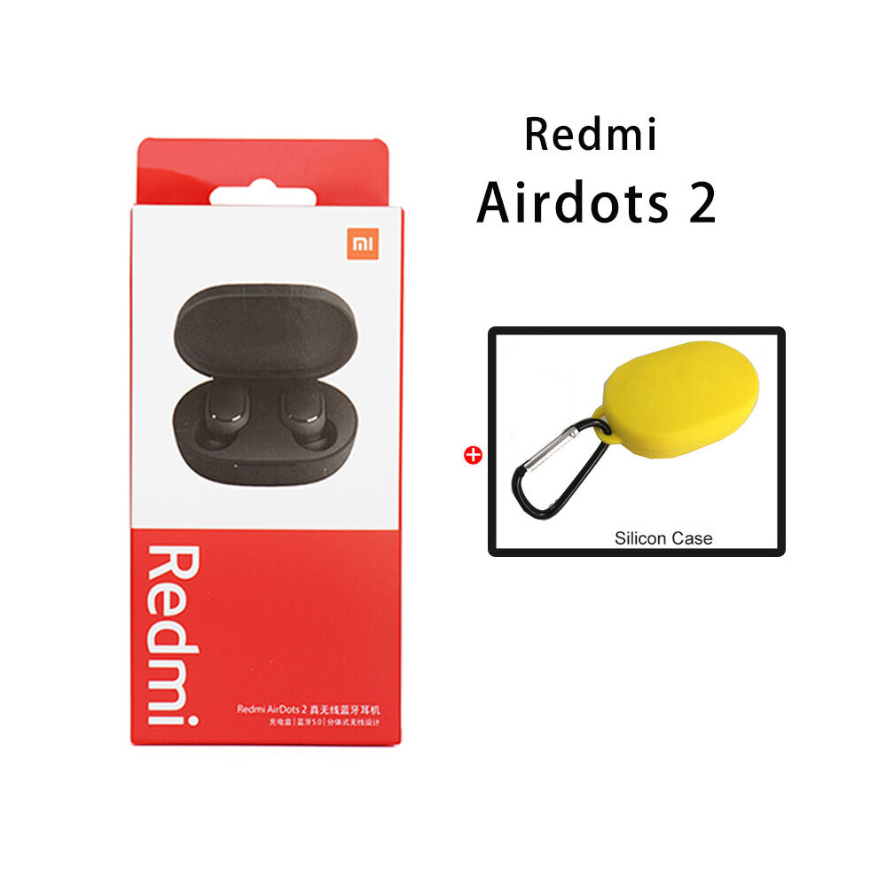 (A-Airdots 2 ) Xiaomi Redmi Airdots 2 Earbuds True Wireless Earphone Bluetooth 5.0 Headset With Mic Charging Earphone In-Ear Stereo Bass Yellow 4851204946238
