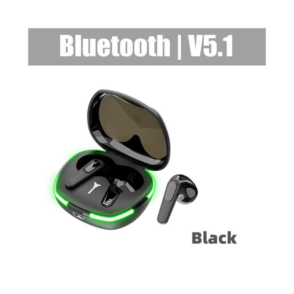 (A-) 2022 Tws New Bluetooth Wireless Earbuds Stereo Music Gaming Earphone Touch Call Sports Waterproof Headset For Ios Android Black 4853106760677