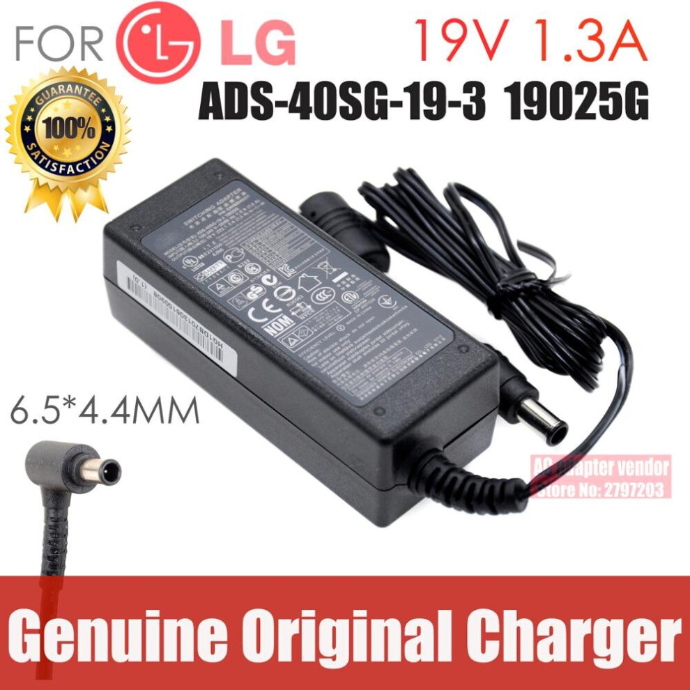 (A-Without Ac Cable) Original New For Lg 19V 1.3A Ads-40Sg-19-3 19025G Ac Adapter Power Supply Charger Cord 4855672910548