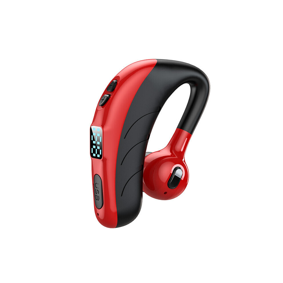 (A- Led Display) P13 Business Earphone Bluetooth 5.2 Wireless Headphone Hifi Stereo Ear-Hook Earbud Touch Handsfree Headset With Mic Long Standby Red 4851205056066