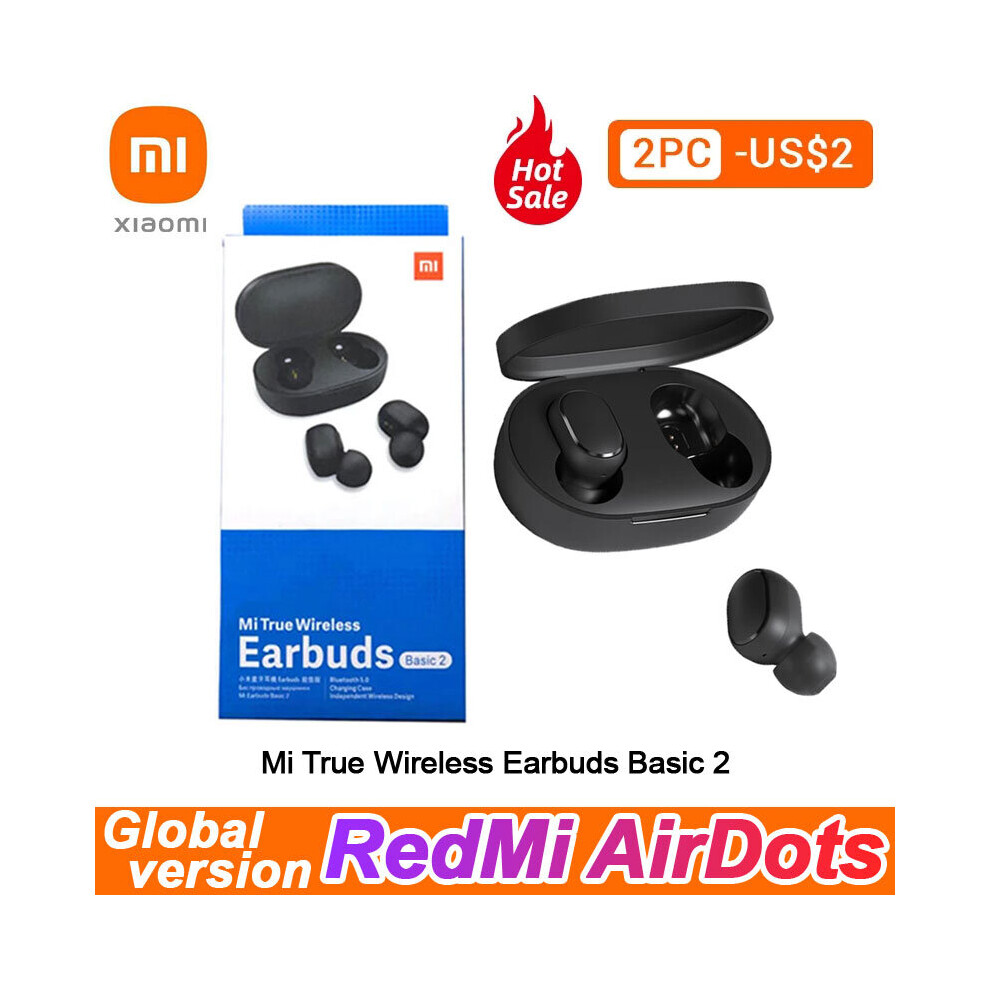 (A-Basic 2 ) Global Version Xiaomi Mi Airdots 2 Tws Wireless Bluetooth 5.0 Earphone Mi True Wireless Earbuds Basic 2 Auto Link Twsej061ls Red 4851205036716