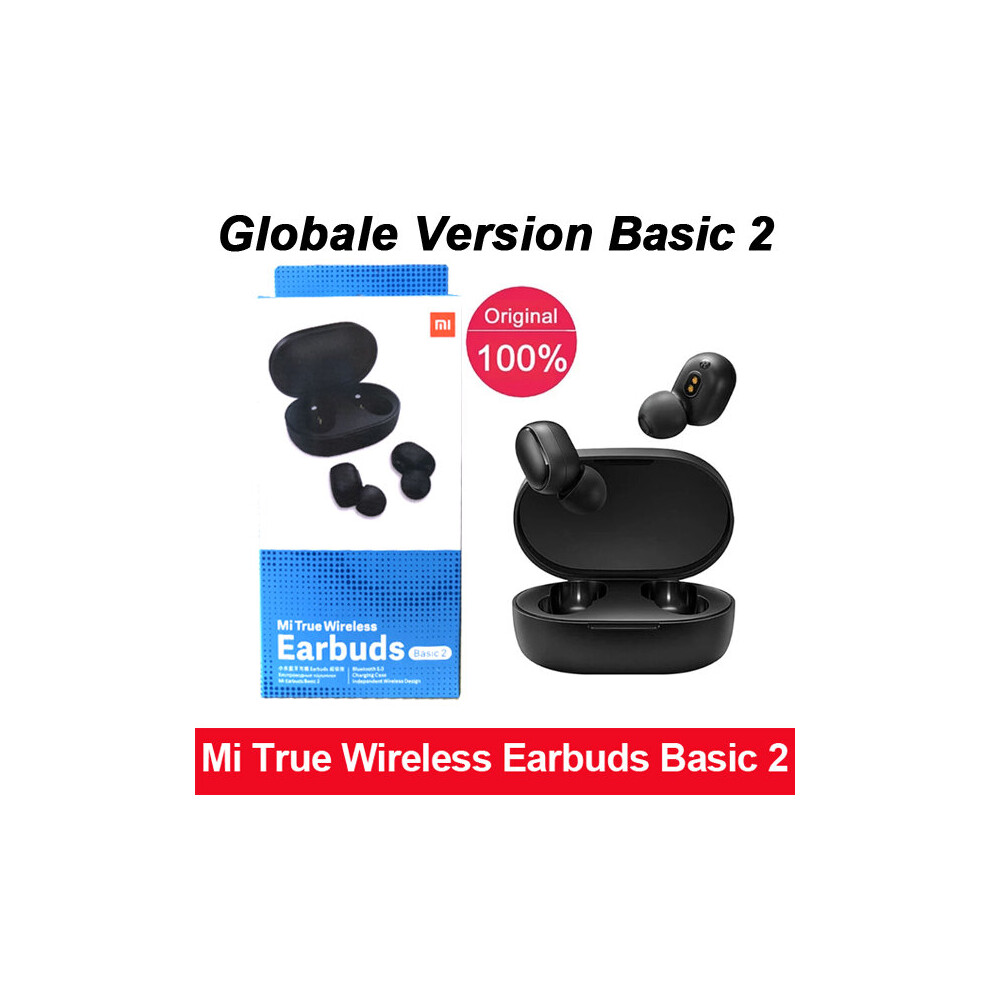 (A-Basic 2) Global Version Xiaomi Redmi Airdots 2 Tws Wireless Bluetooth 5.0 Earphone Mi True Wireless Earbuds Basic 2 Auto Link Twsej061ls 4851205036655