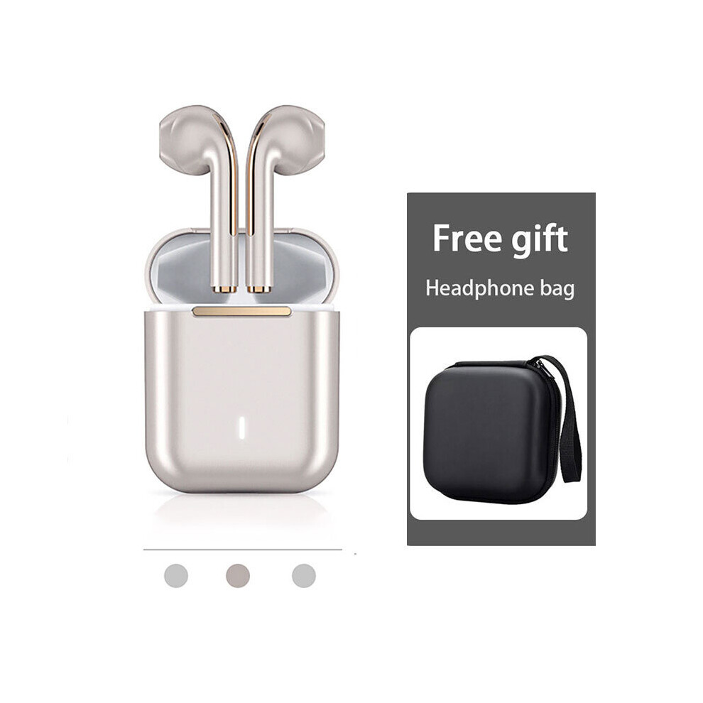 (A- With Bag) J18 Tws Origina Wireless Headphones Handfree Bluetooth Earphones Headset Gamer In Ear Earbuds For Women Men Smartphone Gold 4851204957432