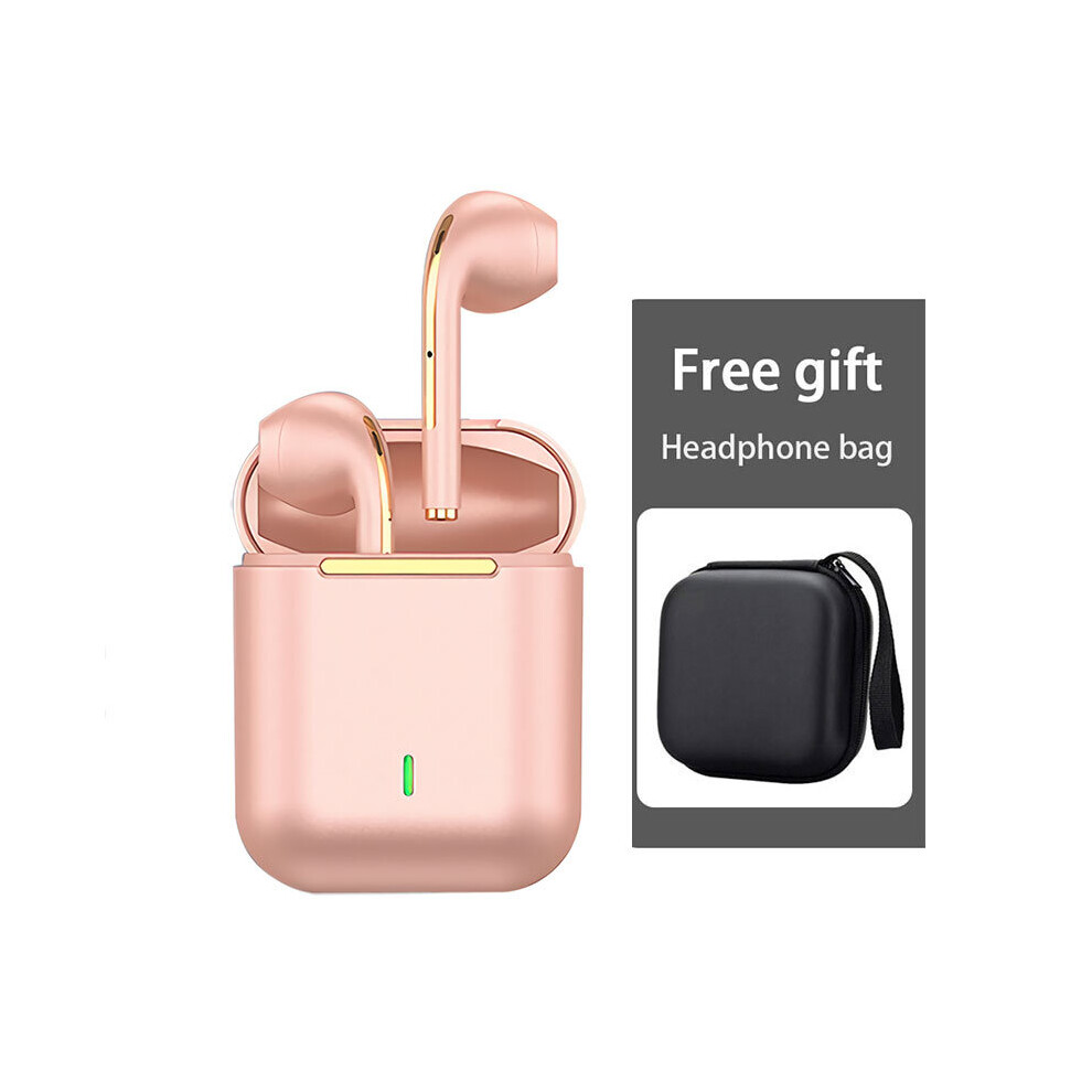 (A- With Bag) J18 Tws Origina Wireless Headphones Handfree Bluetooth Earphones Headset Gamer In Ear Earbuds For Women Men Smartphone Pink 4851204957487