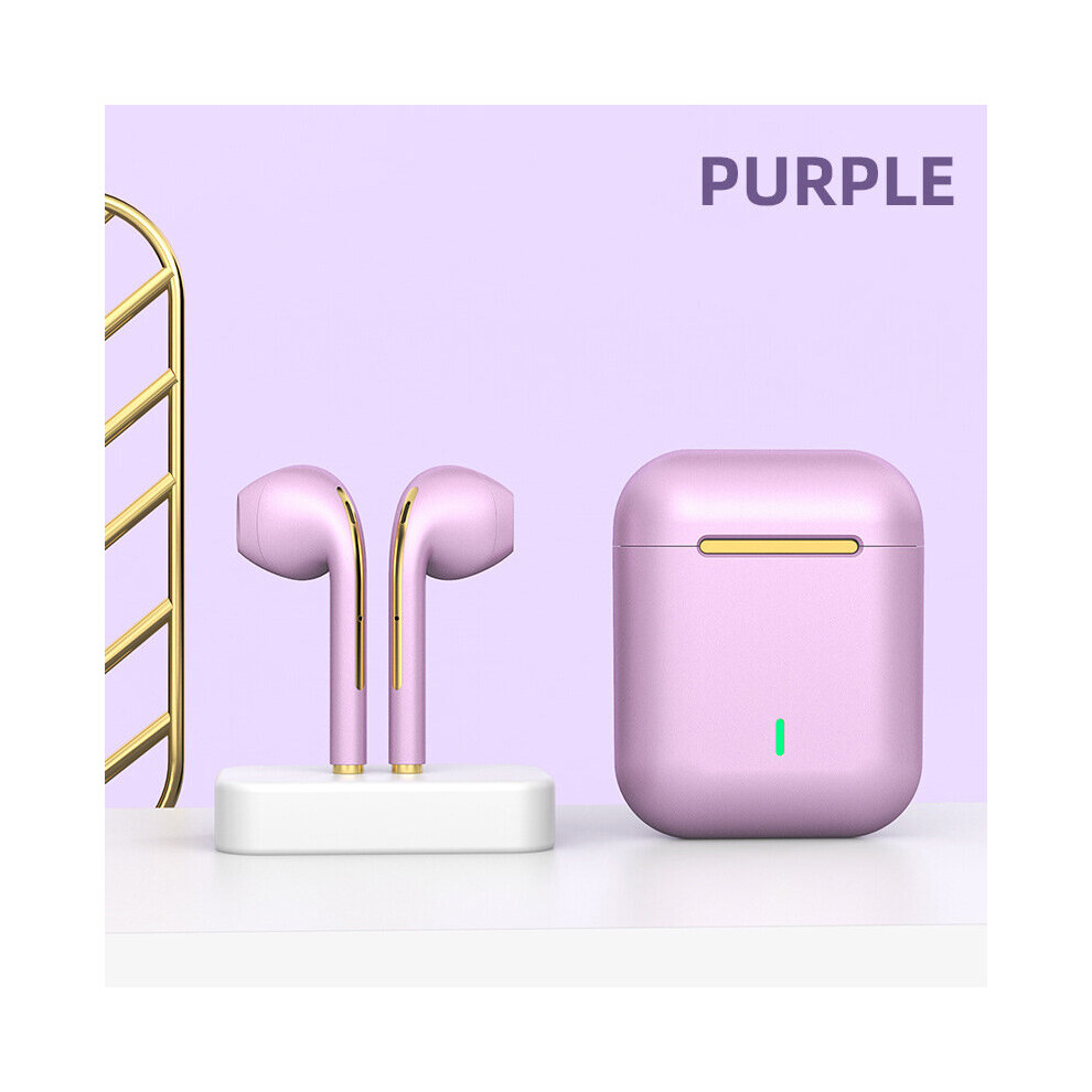 (A-) J18 Tws Origina Wireless Headphones Handfree Bluetooth Earphones Headset Gamer In Ear Earbuds For Women Men Smartphone Purple 4851204957494