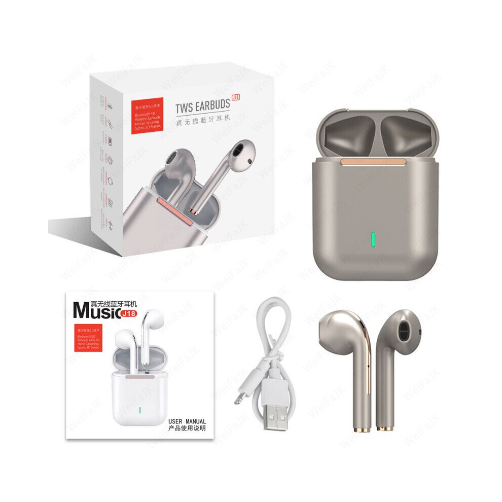Dechoicelife (A-Rose Gold) Original Air J18 Tws Pro Wireless Headphones Bluetooth Earphone Earpod Earbuds Gaming Headset For Xiaomi Iphone Apple Earphones