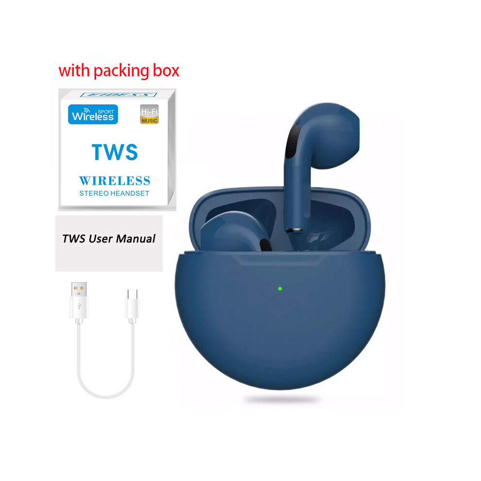 (A-Royal -With Box) Tws Wireless Earphones Tooth 5.0 Earphone Sports Earbuds Waterproof Earphones For Iphone Huawei Xiaomi Smartphone Blue 4851205009628