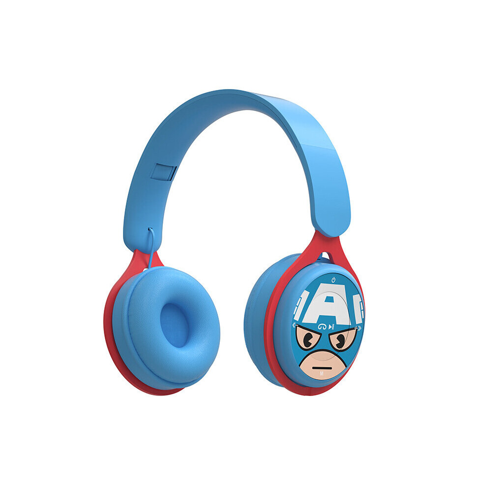 (A-Captain America) Marvel Iron Man Disney Mickey Wireless Headphones Blutooth Surround Sound Stereo Foldable Earphone Laptop Headset 4851204891491
