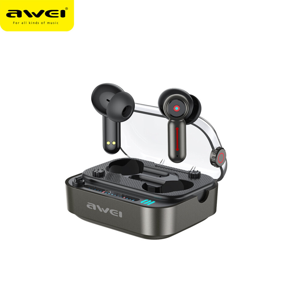 (A-) Awei T58 Bluetooth 5.3 Wireless Headphones In Ear Earphones Hifi Bass Tws Earbuds With Rgb Lighting Low Latency Gaming Headset Black 4851205007365
