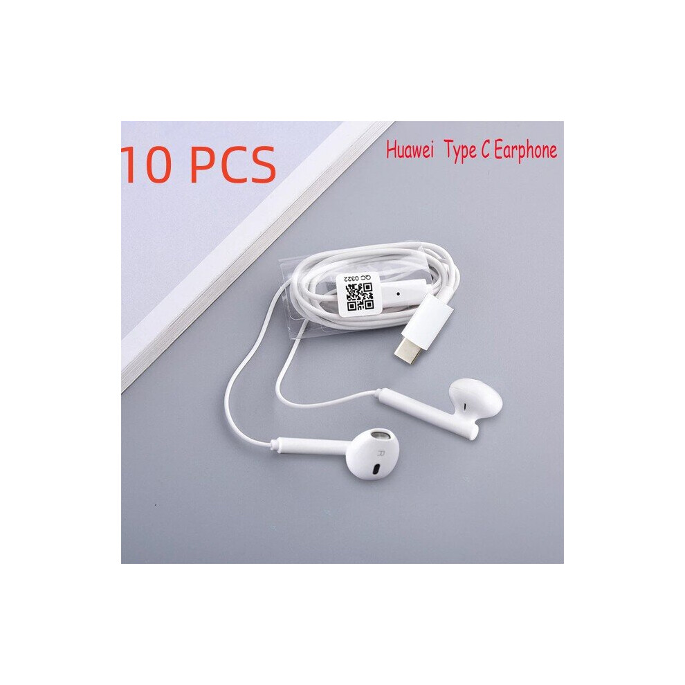 (A-10 Pcs Type-C) 2 Pcs Original 3.5Mm Type-C Wired Earphones Bass Stereo Earbuds Headset Earphone With Mic For Iphone Samsung Xiaomi Huawei Pc 4851204982816