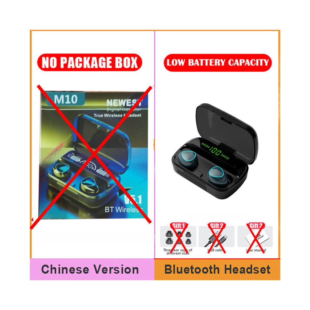 (A-Chinese Version) 3500Mah Mlhj Wireless Headphones Bluetooth Earphones Led Display Sports Waterproof Earbuds Hifi Stereo Headset With Microphones 4851205021668