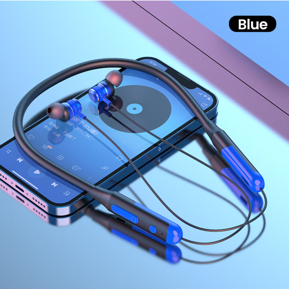 (A-X20 ) Olaf Tooth 5.0 Neckband Earphone Wireless Headphone Magnetic Adsorption Sport Earbud Earphone Waterproof In-Ear Hifi Headset Blue 4851204911076