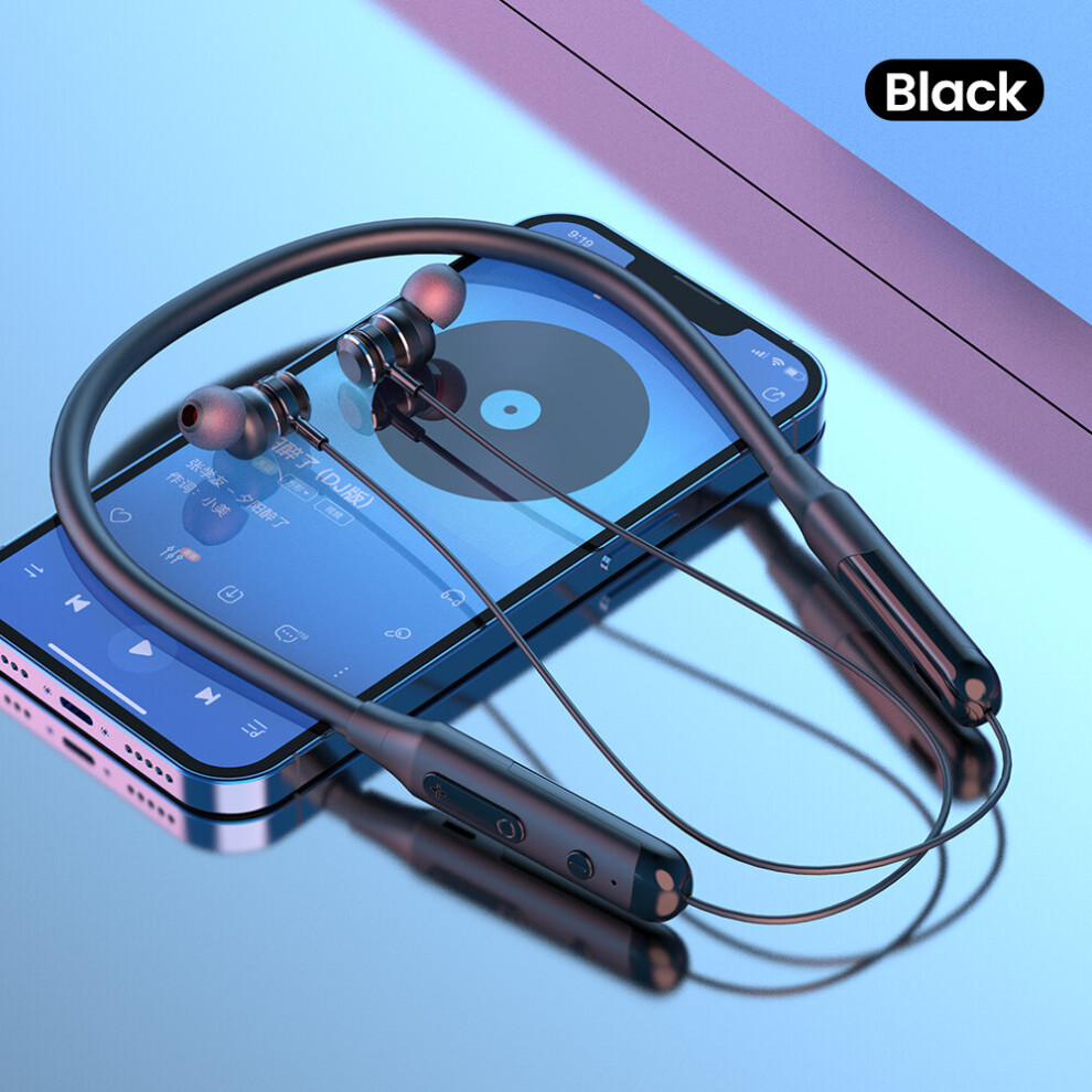 (A-X20 ) Olaf Bluetooth 5.0 Neckband Earphone Wireless Headphone Magnetic Adsorption Sport Earbud Earphone Waterproof In-Ear Hifi Headset Black 4851204911069