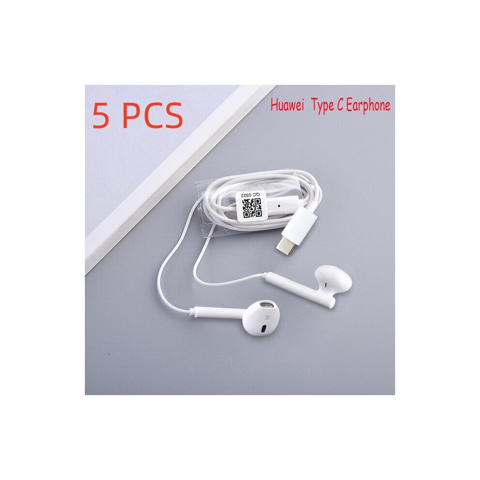 (A-5 Pcs Type-C) 2 Pcs Original 3.5Mm Type-C Wired Earphones Bass Stereo Earbuds Headset Earphone With Mic For Iphone Samsung Xiaomi Huawei Pc 4851204982878