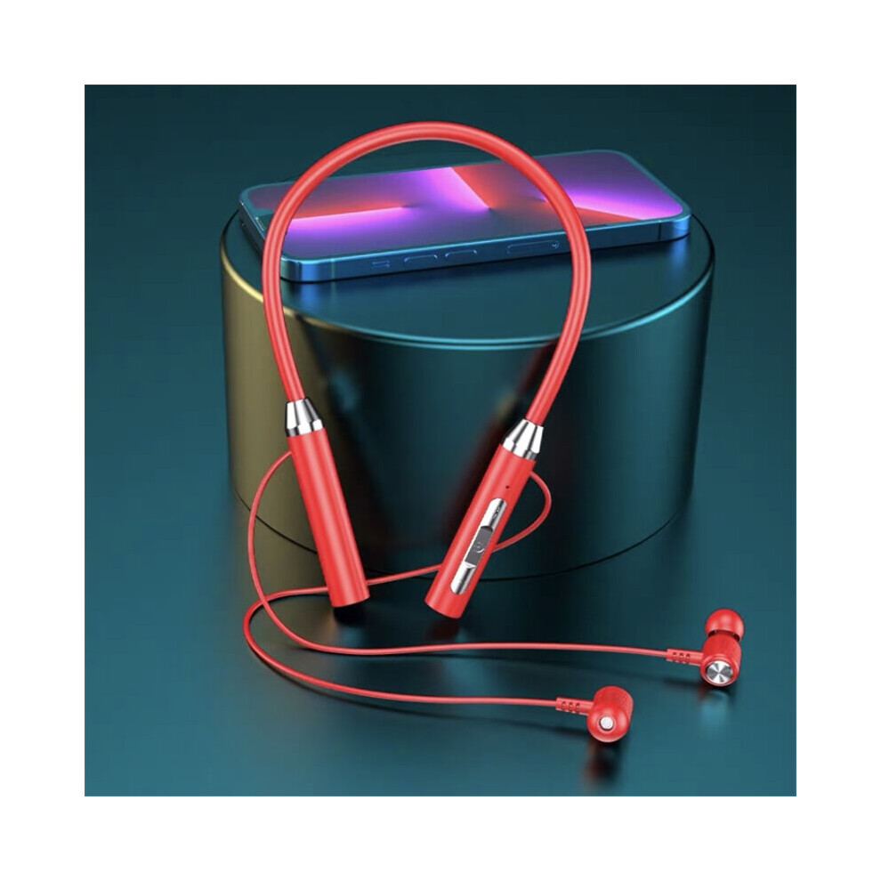 (A-) Olaf Neckband Hearphones Wireless Earphone Bluetooth 5.0 Sport Earphones Waterproof Tws Headset With Microphone Magnetic Earbuds Red 4851205043387