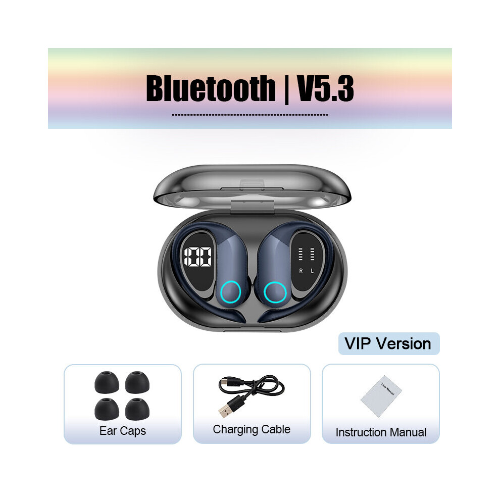 (A-Vip Version ) New Tooth 5.3 Earphones Wireless Headphones Sport Waterproof Headset Hifi Stereo Earhooks Noise Reduction With Mic Earbud Blue 4851204896540