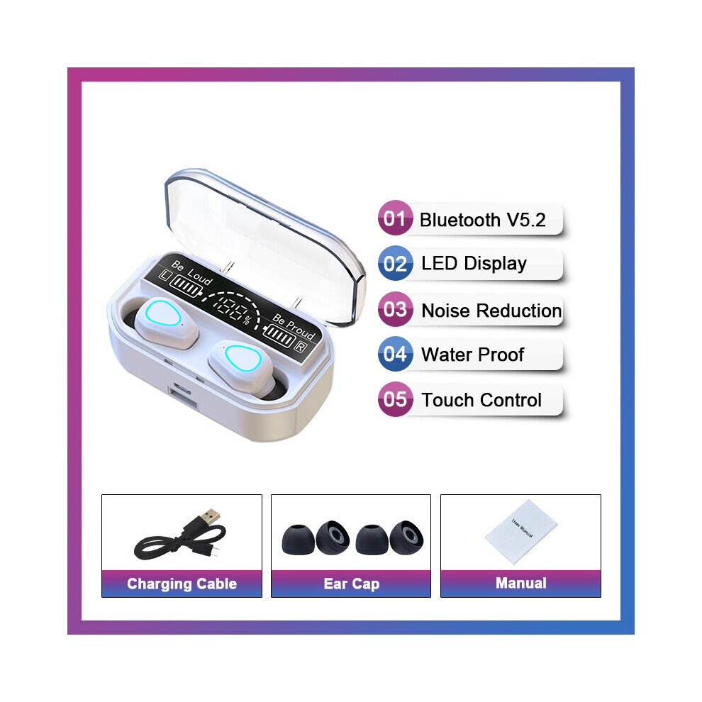 (A-) Tws Bluetooth 5.2 Earphones 3500Mah Charging Box Wireless Headphone 9D Stereo Noise Uction Waterproof Headsets With Mic Red 4851204965710