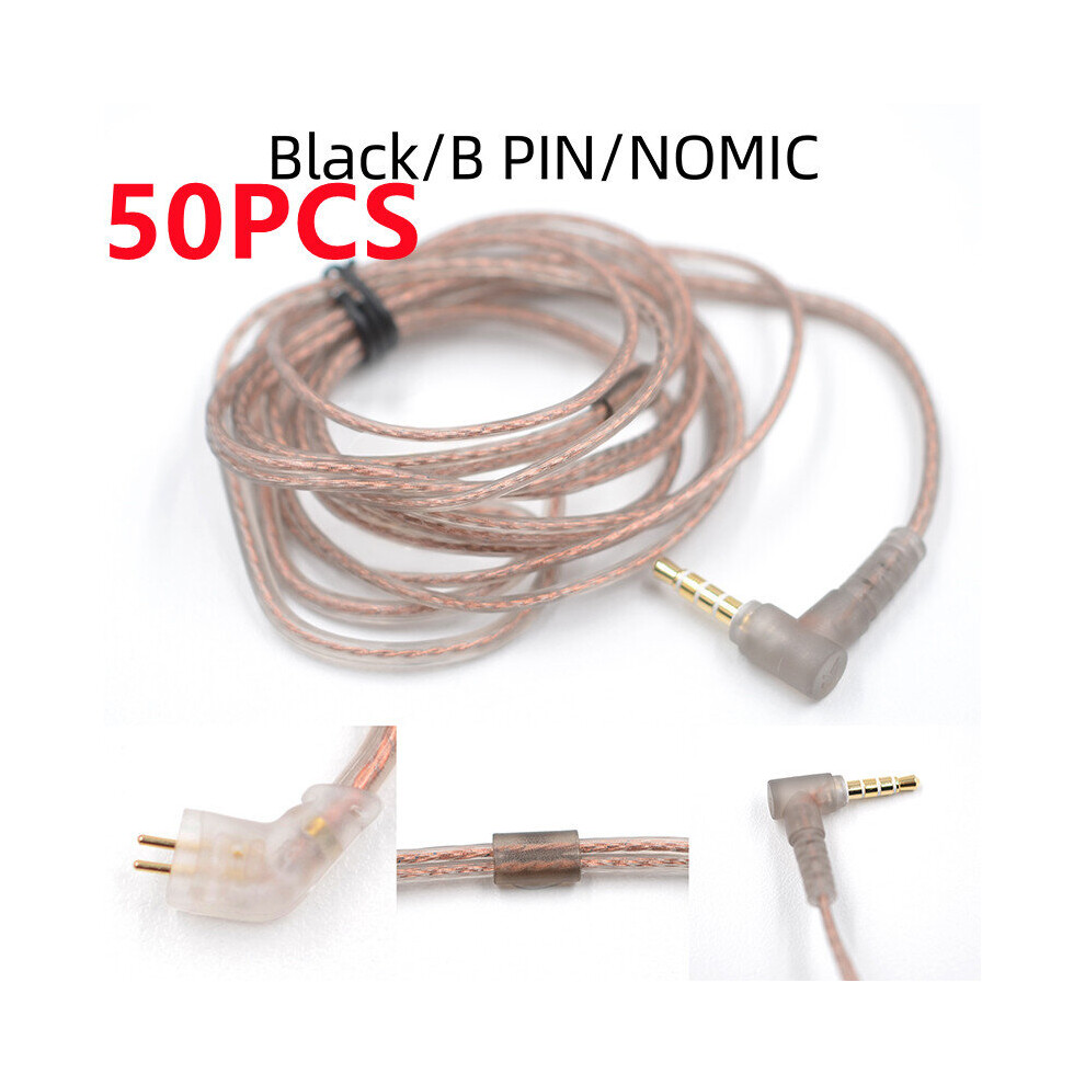 (A-50Pcs B Pin No Mic) Kz Zst Zsn Zs10 Pro Zs3 Zs6 As16 As12 Zsn Pro Headphones With Micrphone Cable 2 Pin Upgrade Cable Earphone Wire With Mic 4851204922379