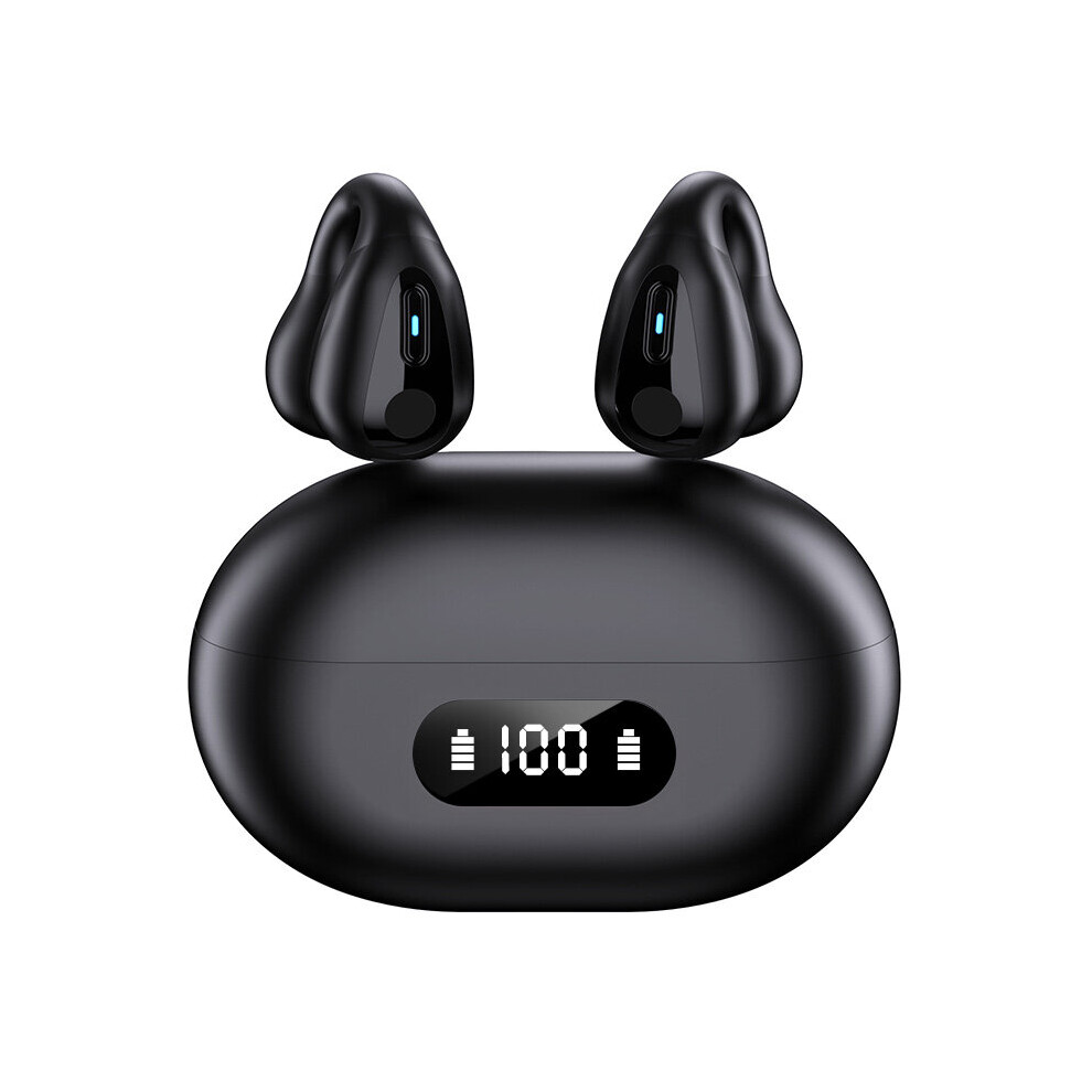 (A-001) Tws Q80 Wireless Headphones Bluetooth 5.3 Bone Conduction Earphones Earclip Design Touch Control Led Earbuds Sports Headsets 4851204899084
